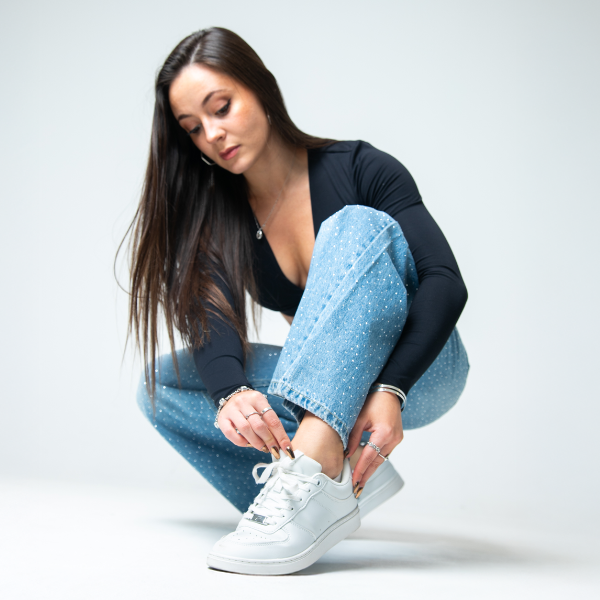 [FLOW WHITE] Unisex-Tanzsneaker, weiß, niedrig geschnitten