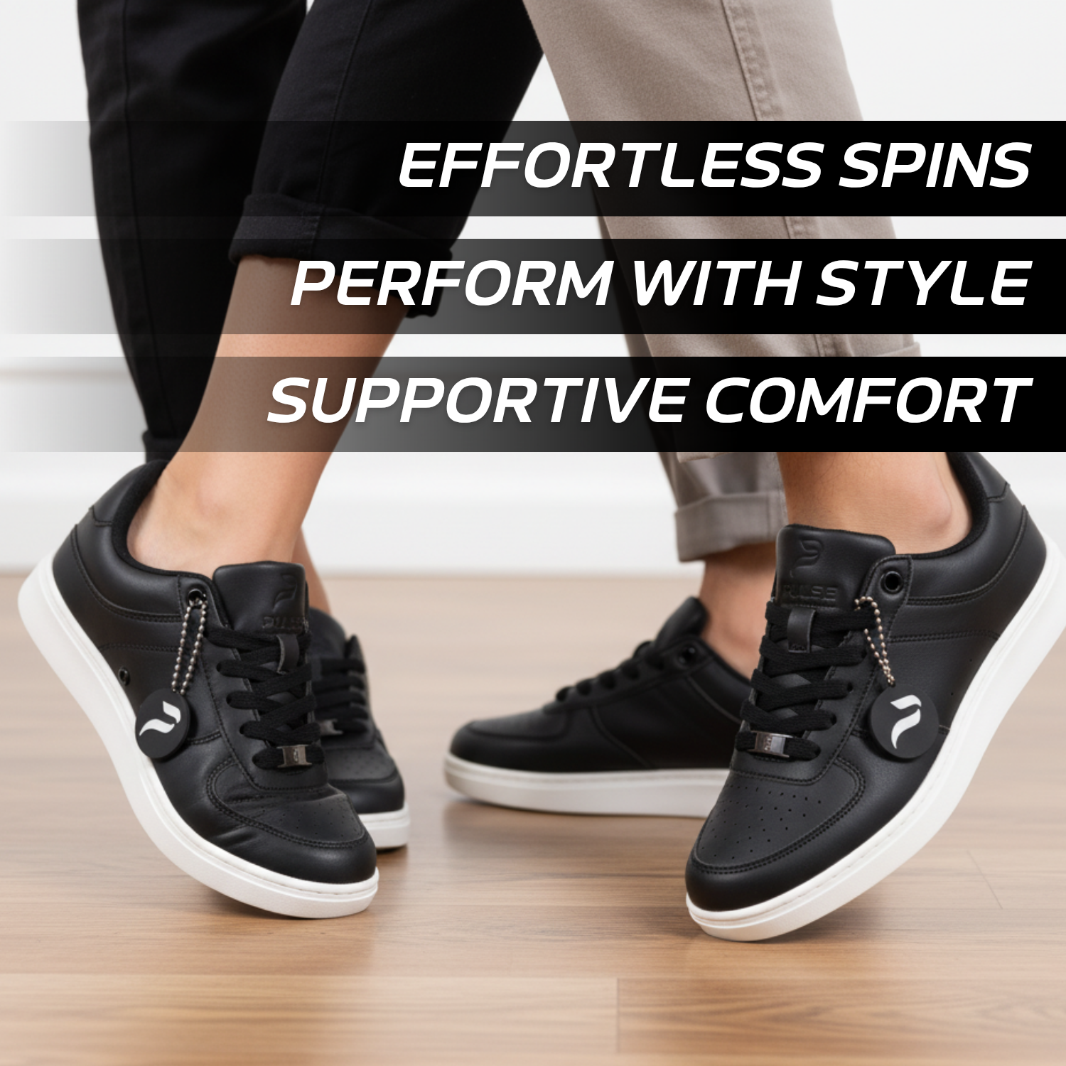 [FLOW BLACK] Unisex Low-Top Tanzsneaker in Schwarz und Weiß