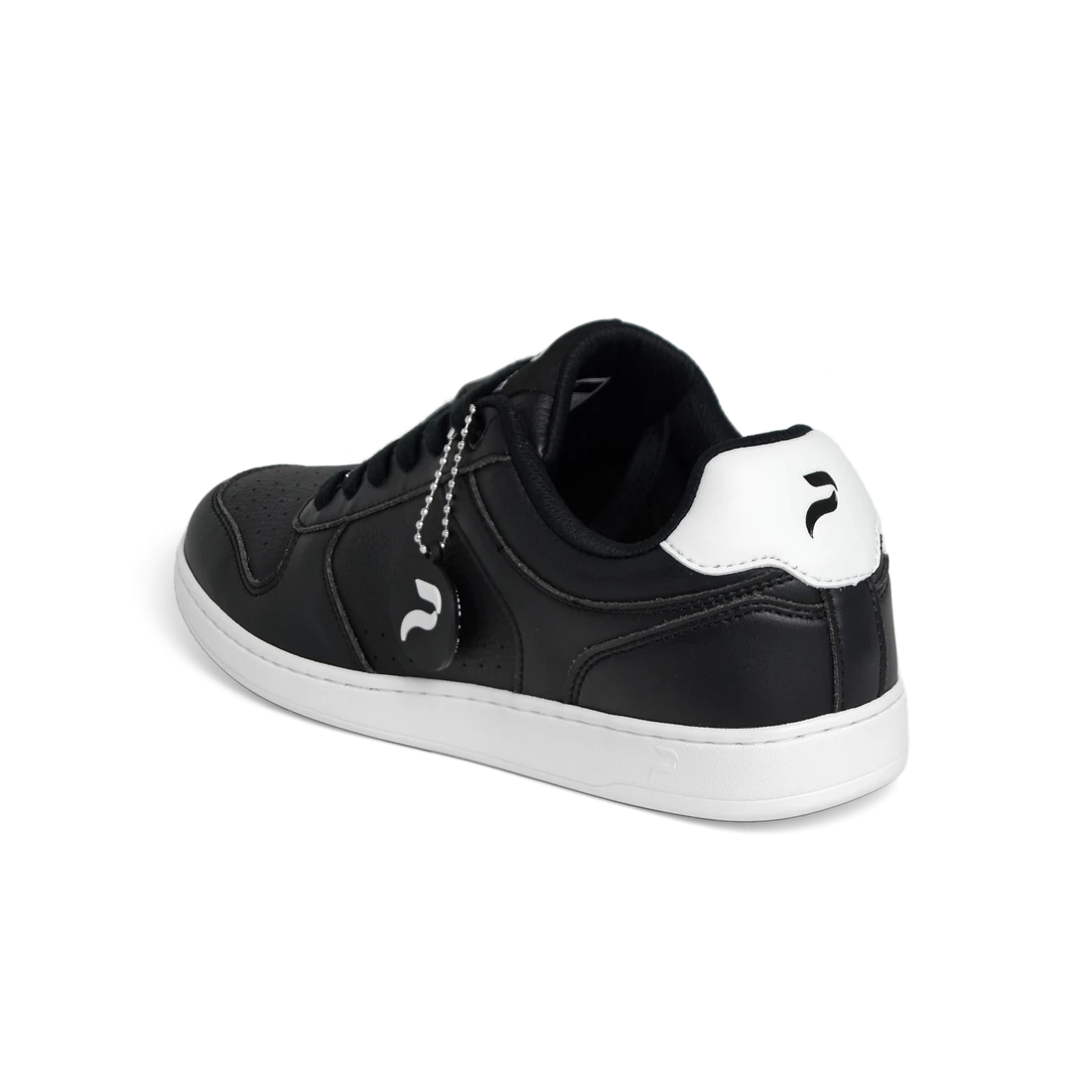 Flow 2 Black dance sneaker, single three-quarter rear